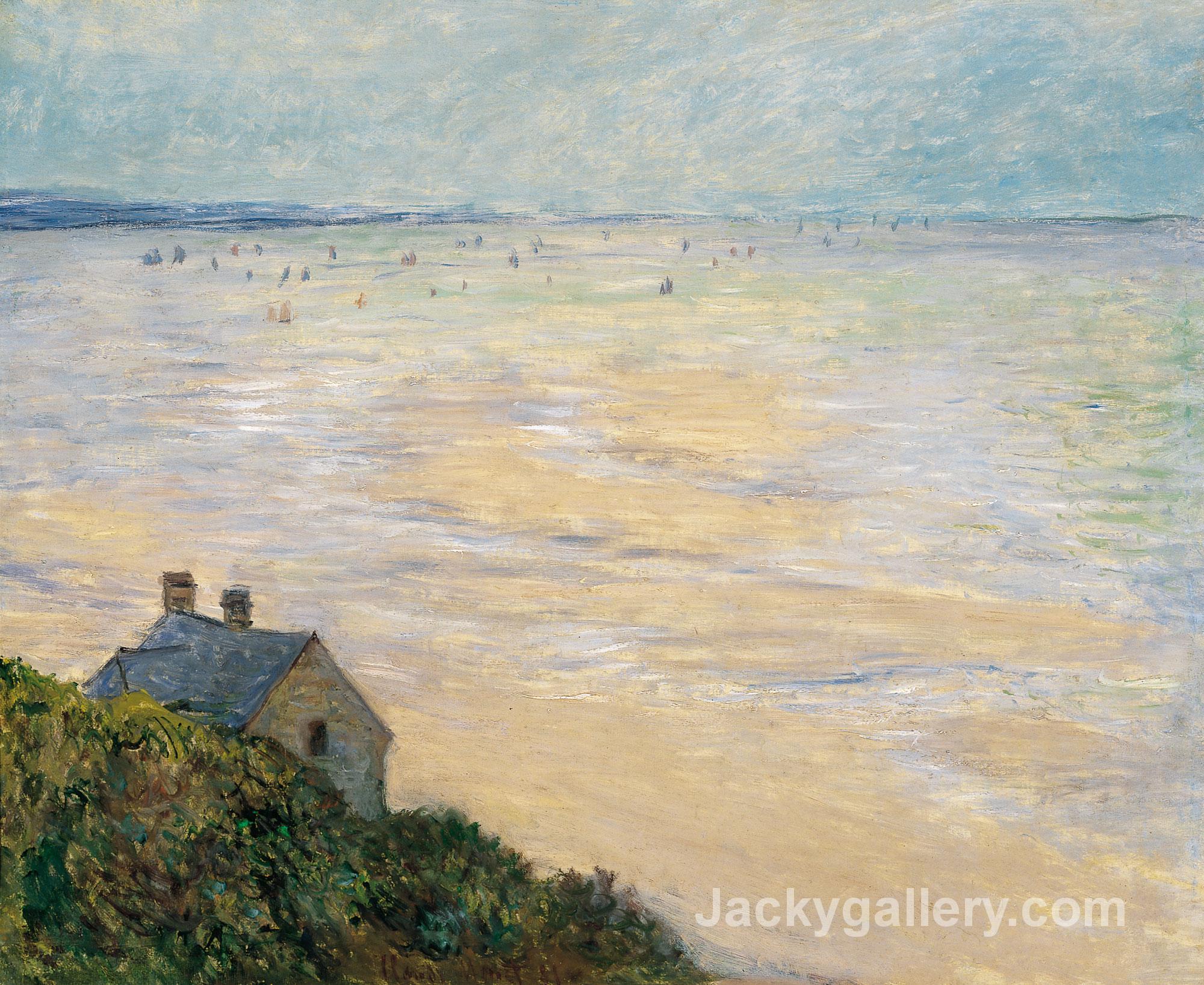 The Hut at Trouville, Low Tide by Claude Monet paintings reproduction - Click Image to Close